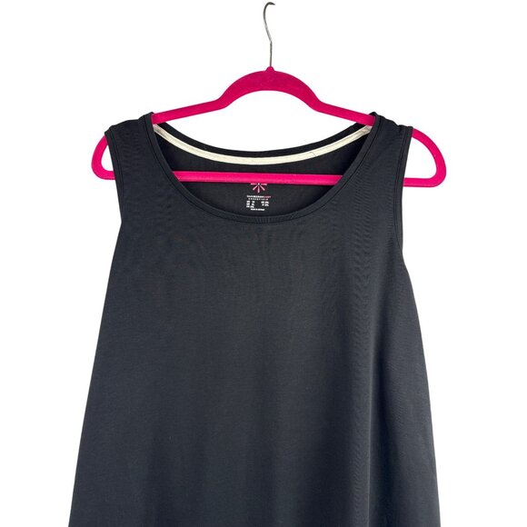 Isaac Mizrahi Live! Essentials Black Sleeveless Tank Top Size 1X Cotton/Modal Bl - Picture 1 of 6